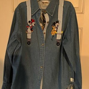 Like New Disney long sleeve denim shirt
